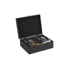 Подарочные наборы Whisky Stones Moltis Relax Original для мужчин, 8 шт кубиков + 2шт бокал Saxum Коробка деревянная черн + мешочек, щипцы, подставка (MR-1009)