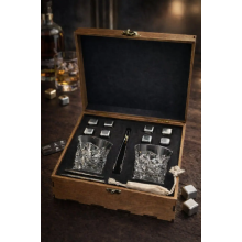 Подарочный набор для виски Moltis MR-1020: 2 бокала Rocks + 8 охлаждающих кубиков, в коробке MR-1020
