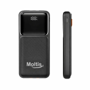 Moltis 20000 mAh, портативное зарядное устройство с LED и быстрой зарядкой 22.5W, встроенные кабели 10114