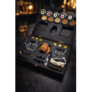 Набор для копчения виски Moltis с деревянным смокером, 2 стакана Saxum, стальные охлаждающие кубики, щепа