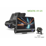 Видеорегистратор Moltis VR-125 с 3 камерами HD 720p, передняя + салонная + задняя, 30 fps, USB