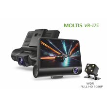 Видеорегистратор Moltis VR-125 с 3 камерами HD 720p, передняя + салонная + задняя, 30 fps, USB 10008