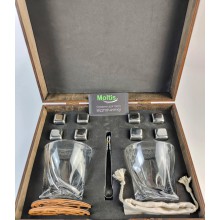 Подарочные наборы Whisky Stones Moltis Relax Original для мужчин, Quadro 12 шт камней черный (MR-1004) 10065