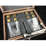 Бокалы для виски, стаканы для виски, кубики для виски , коробка темна Original Whisky Stones Moltis Relax для мужчин, Saxum 8 шт (MR-1010)