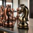 Шахматы роскошные металлические премиум кейс дерево бархат 235