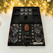 Набор для виски с копчением смокер бочонок в деревянной коробке SMS-5502