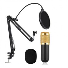 Микрофон студийный Music DJ DM800U Конденсаторный Черный/Золото (8000)