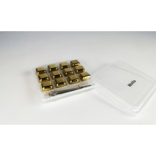 Кубики металлические Moltis Whiskey Stones Gold 12 шт для виски и других напитков + щипцы